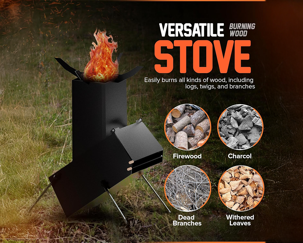 Camping stove with handle