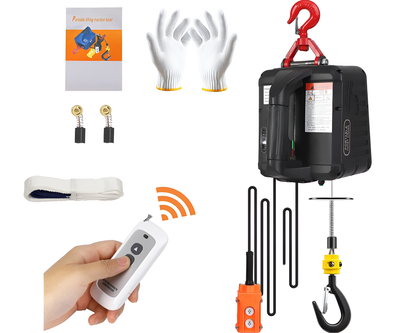 Electric Hoist Winch 500 kg 1500W Portable Lifting Tool with Remote