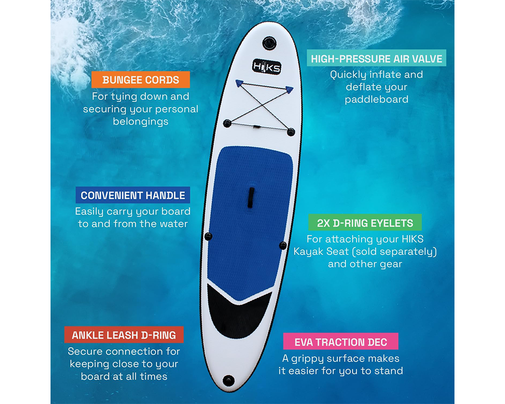 Paddle board with kayak seat D rings