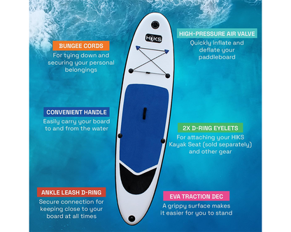 Paddle board with kayak seat D rings
