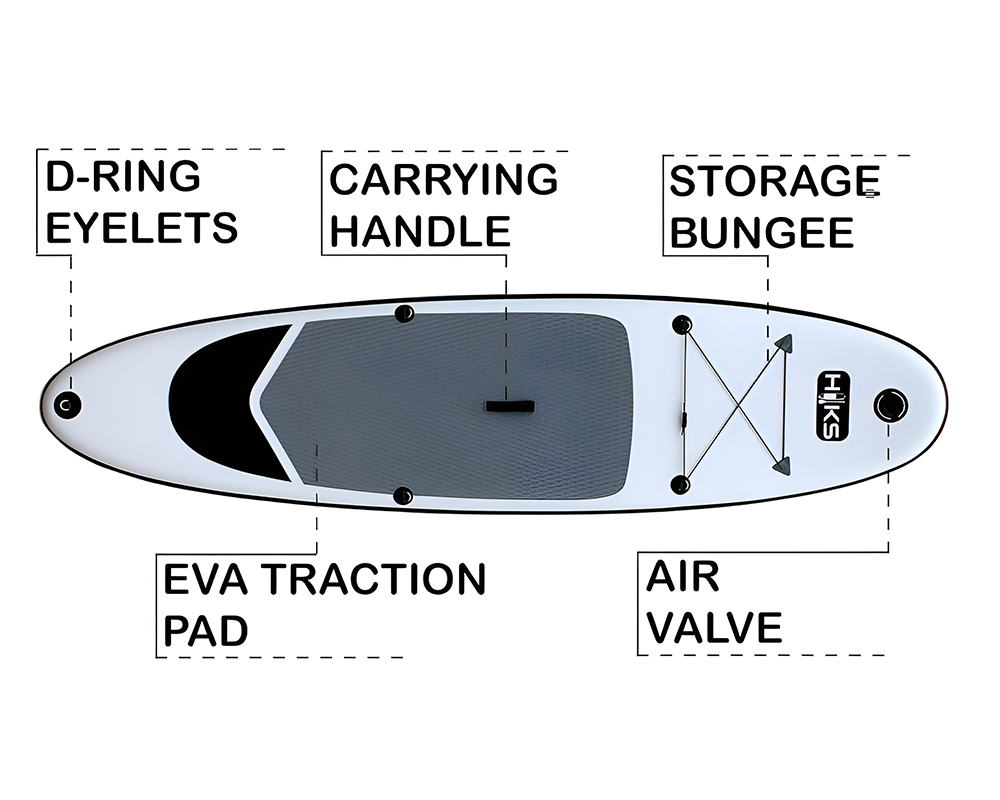 Portable SUP board with backpack