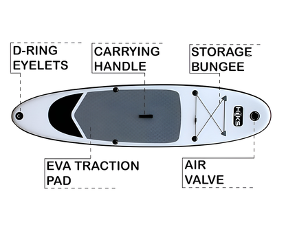 Portable SUP board with backpack