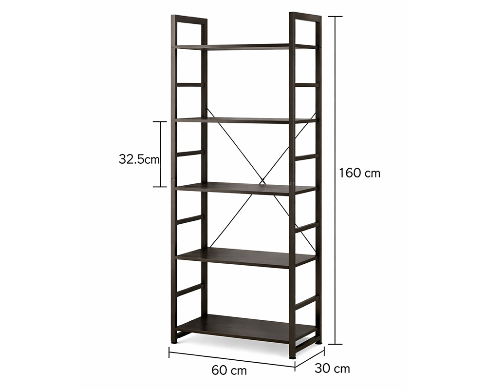 Modern industrial style bookshelf