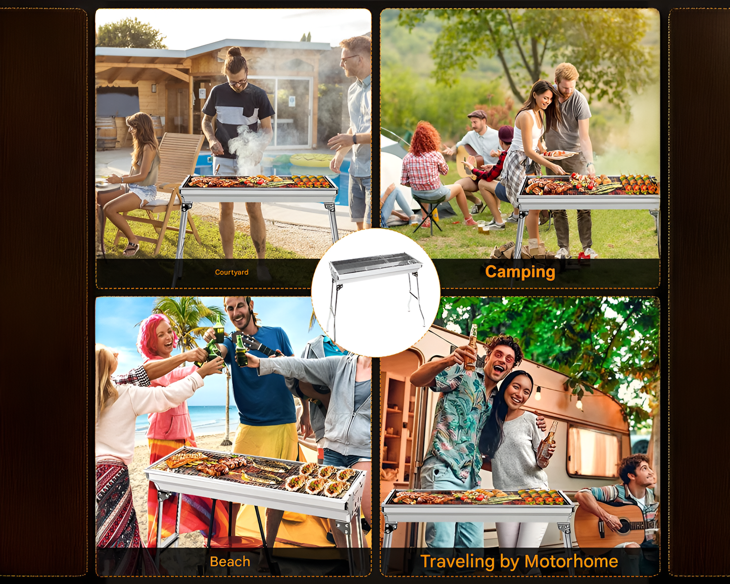 Stainless steel Charcoal BBQ Grill