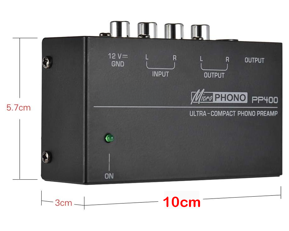 mini phono preamp front view