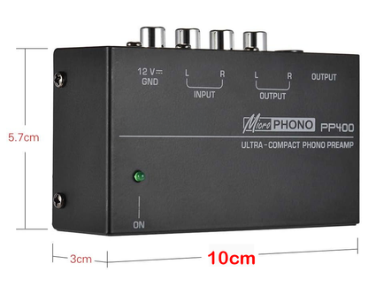 mini phono preamp front view