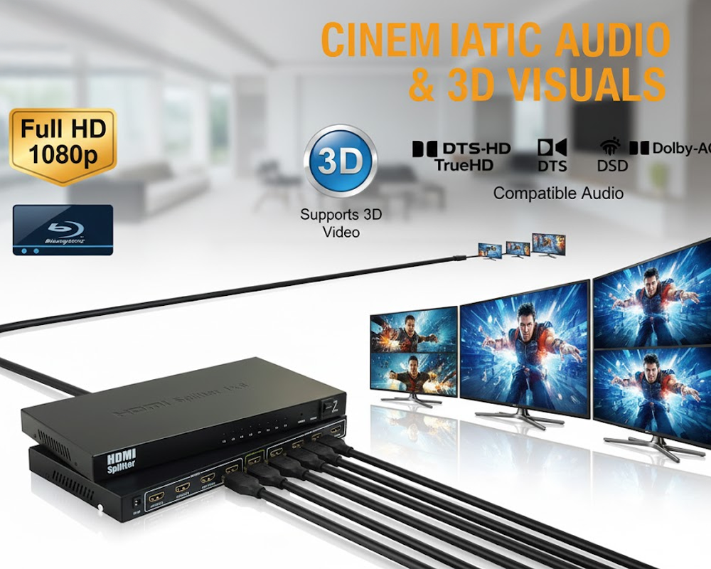metal housing HDMI splitter