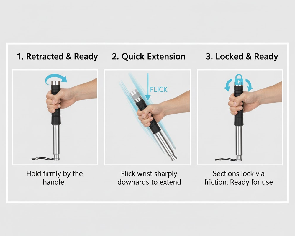 Multifunctional Telescopic Sticks Retractable Outdoor Tools