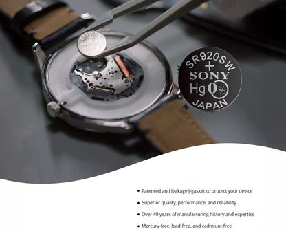 SONY / MURATA SR920SW Silver Oxide 1.55V Watch Batteries Replacement