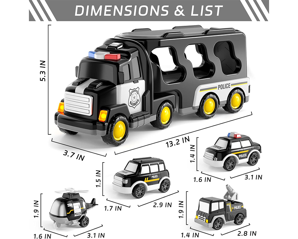 Police car toy with lights