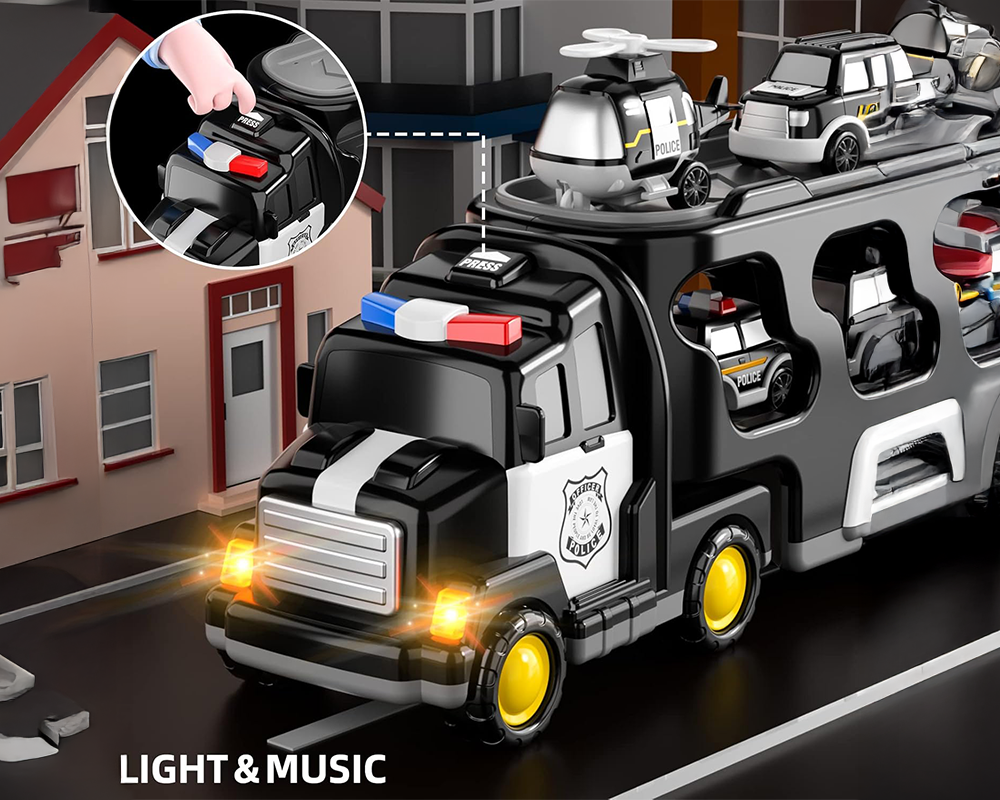 Toy helicopter police vehicle