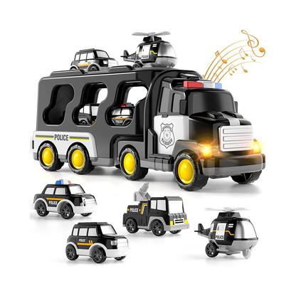 5 in 1 police trucks toy set