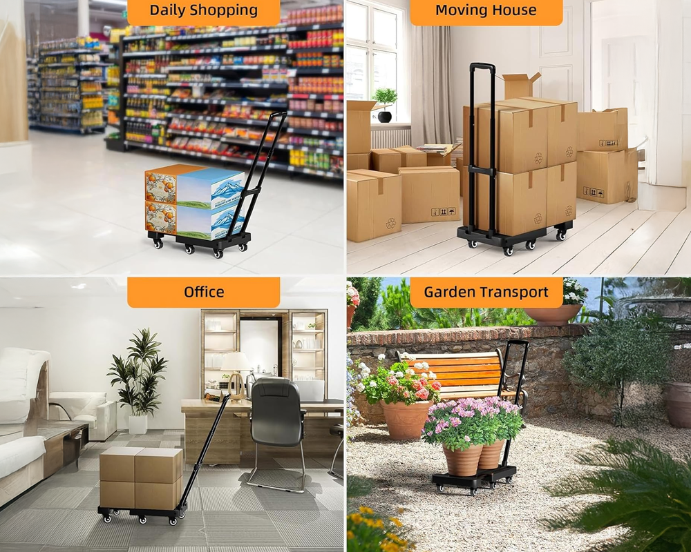 Folding Trolley Hand Truck Push Luggage Cart