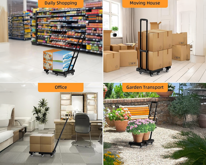 Folding Trolley Hand Truck Push Luggage Cart