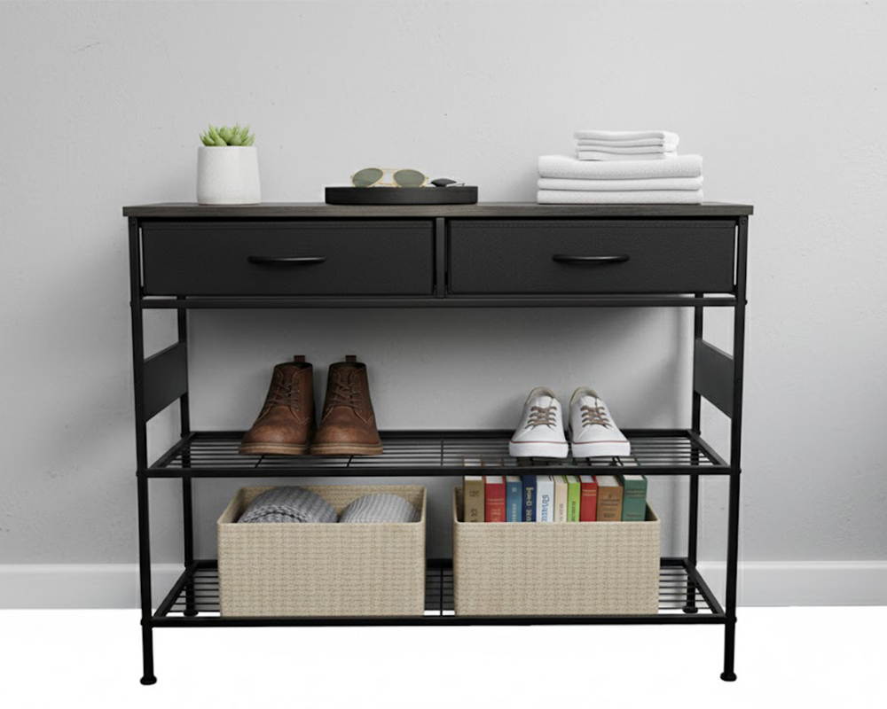 Black metal frame table