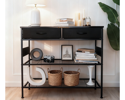 Console table with shelves