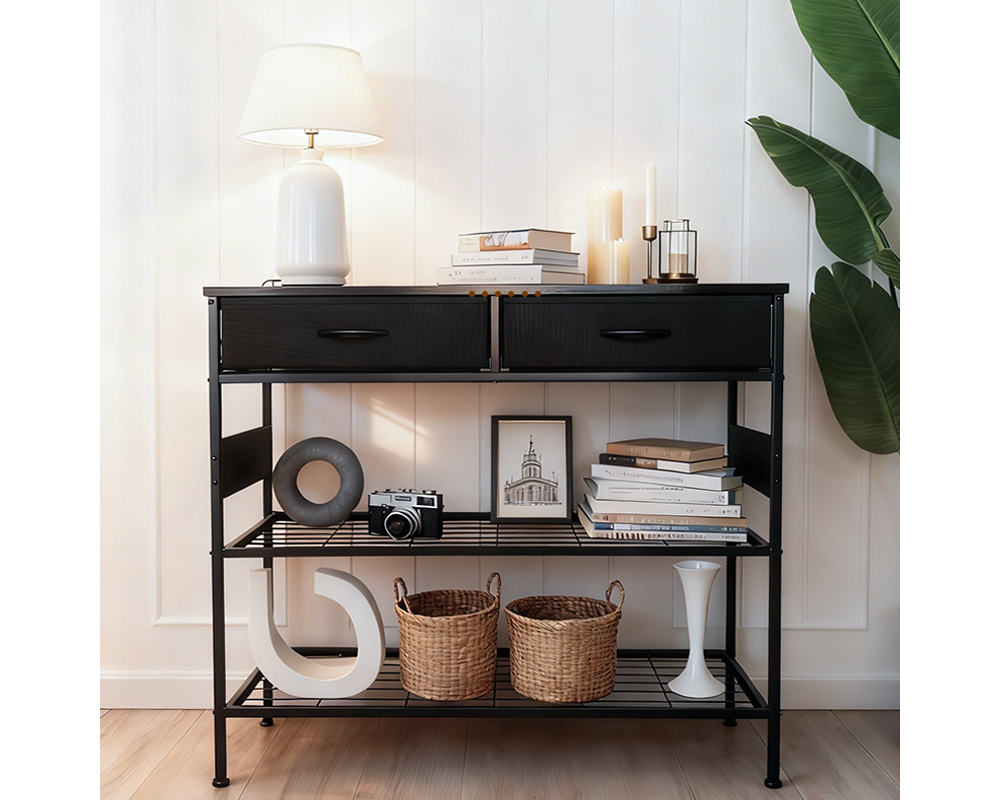 Mesh shelves console
