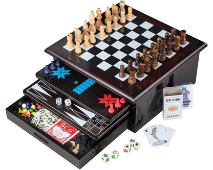 Board games with storage drawer