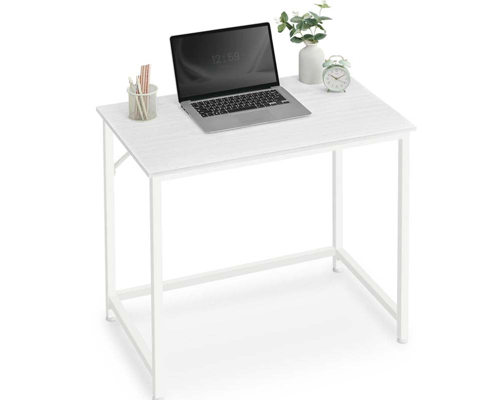 white and maple computer desk