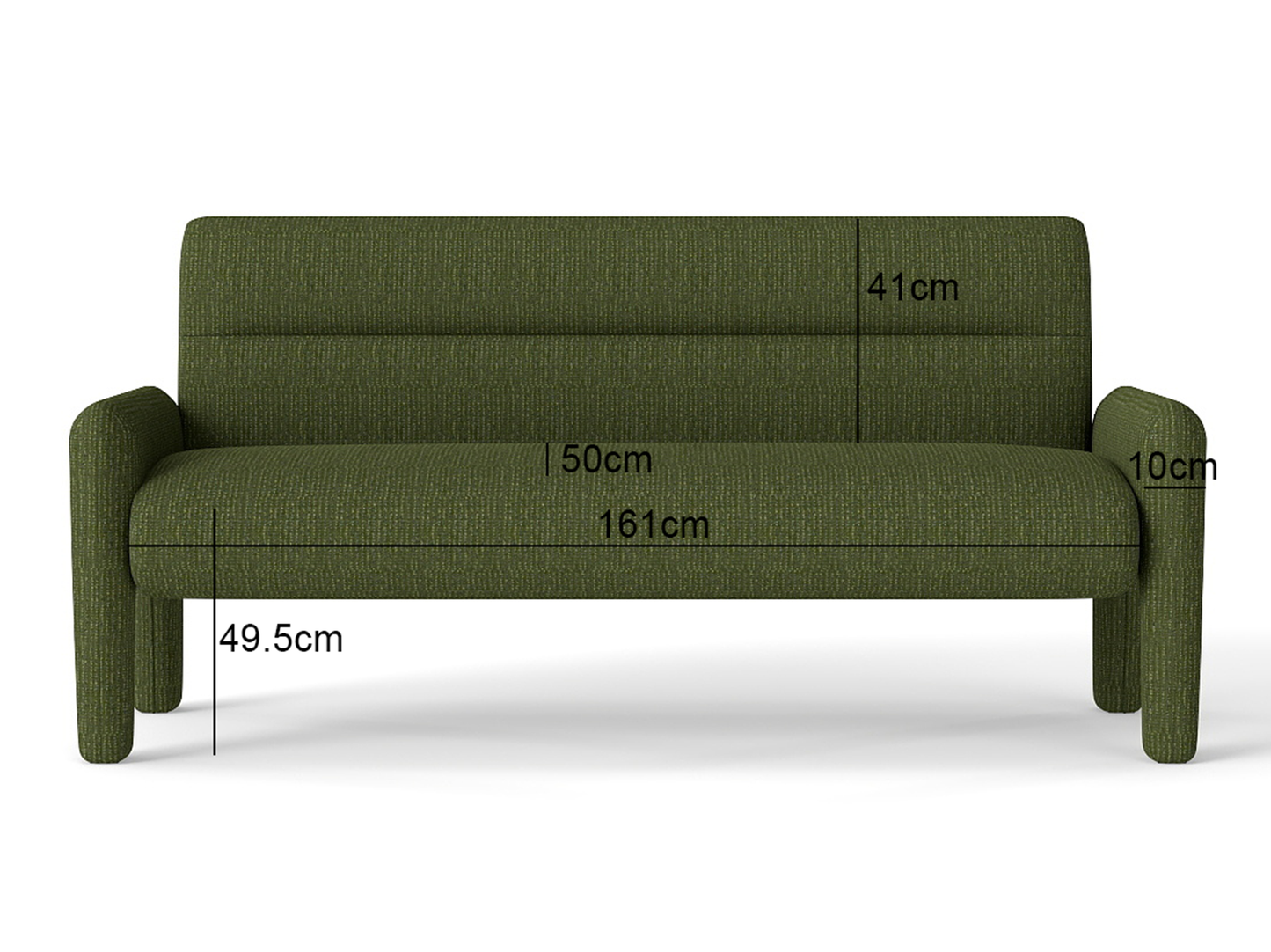 Dubai Hunter Modern 3 Seater Sofa Green