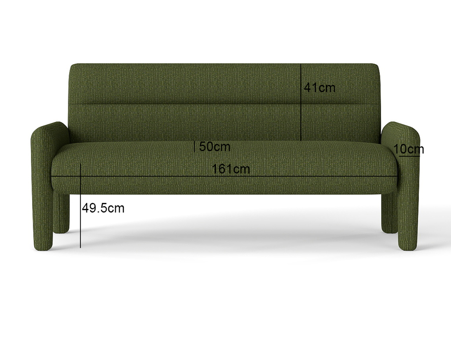 Dubai Hunter Modern 3 Seater Sofa Green