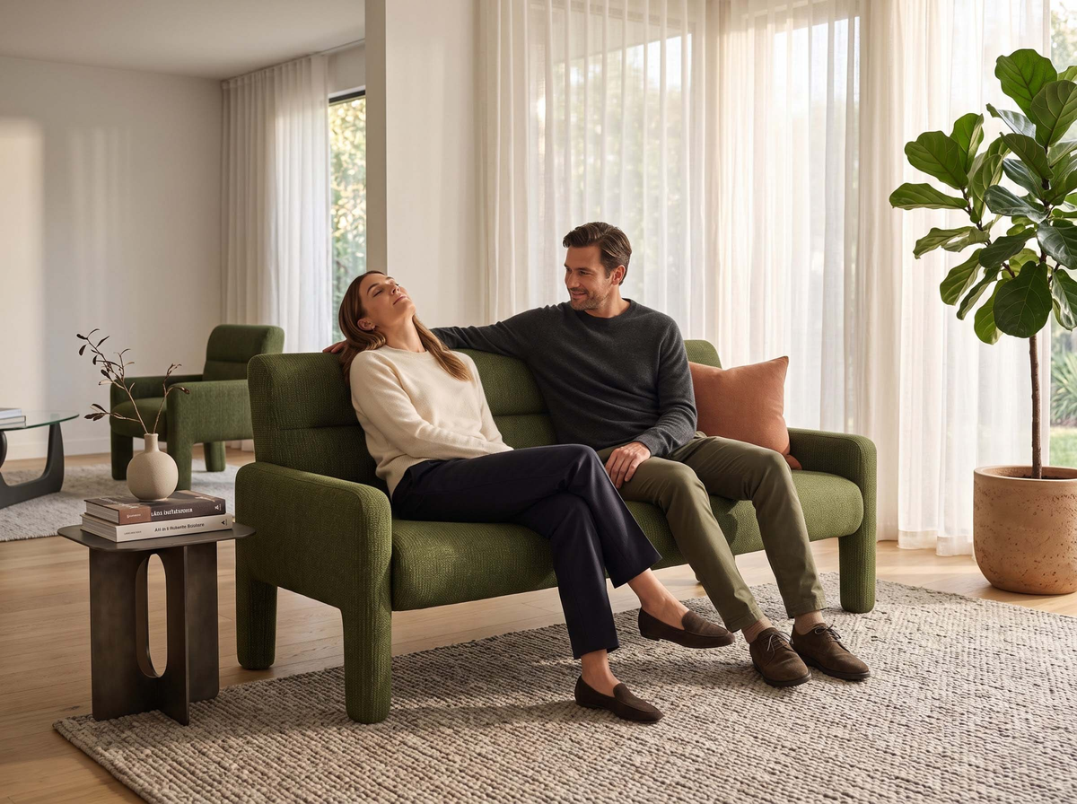 Dubai Hunter Modern 3 Seater Sofa Green