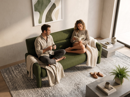 Dubai Hunter Modern 3 Seater Sofa Green