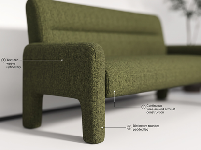 Dubai Hunter Modern 3 Seater Sofa Green