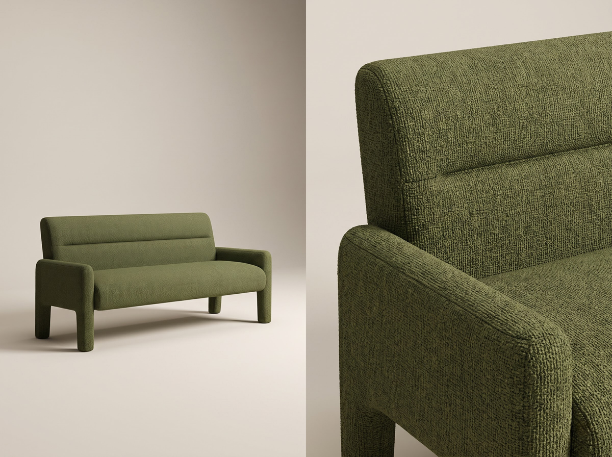 Dubai Hunter Modern 3 Seater Sofa Green