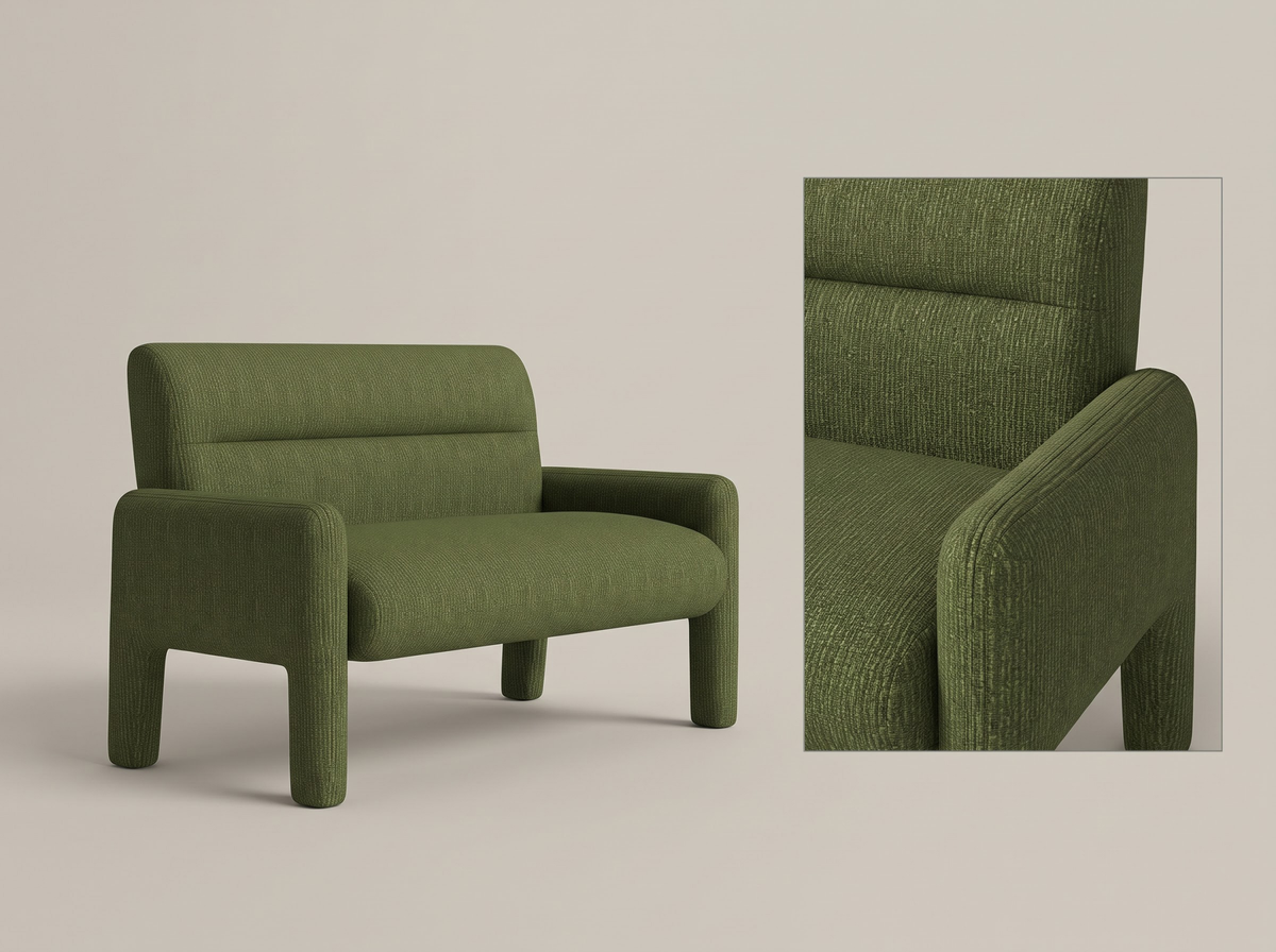 Sofa Dubai Hunter Green 2 Seater Modern Fabric Lounge Sofa