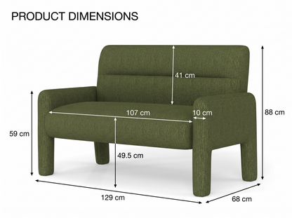 Sofa Dubai Hunter Green 2 Seater Modern Fabric Lounge Sofa