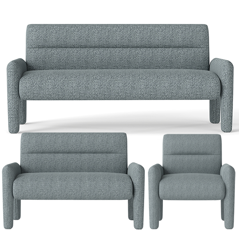 Dubai Sky Blue 3 seater sofa front