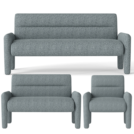 Dubai Sky Blue 3 seater sofa front