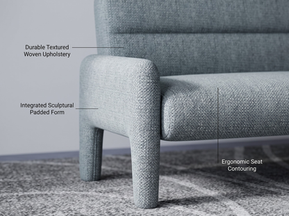 Sky Blue 3 Seater Sofa Modern Chenille KD Sofa for Living Room