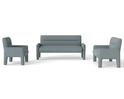 2 seater sofa in sky blue fabric