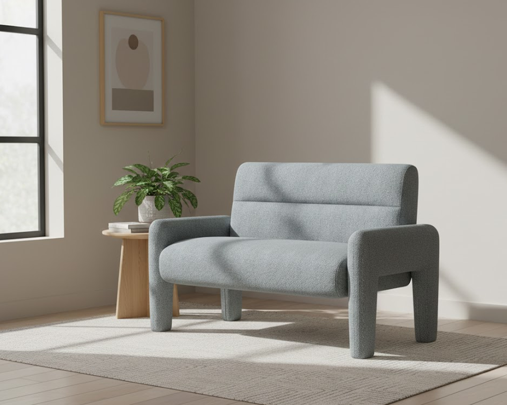 Compact 2 seater sofa side view
