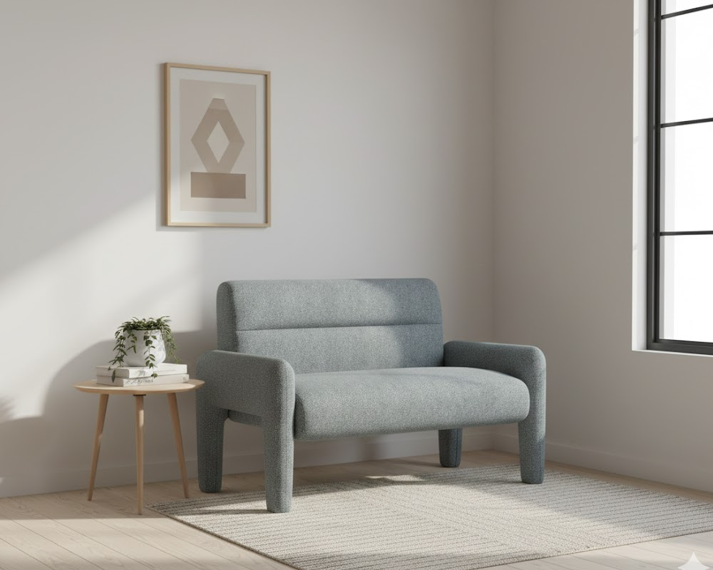 Plush cushioned sofa seating