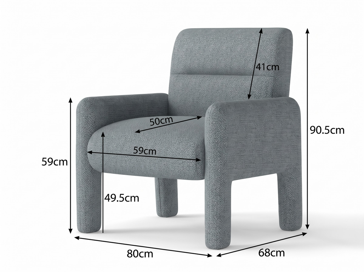Modern Single Seater Sofa Dubai Sky Blue – Luxurious Chenille Chair