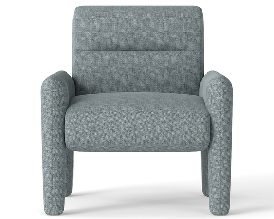 Dubai Sky Blue chenille chair front view