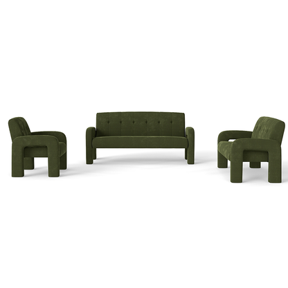 Hunter Green 3 Piece Sofa Set