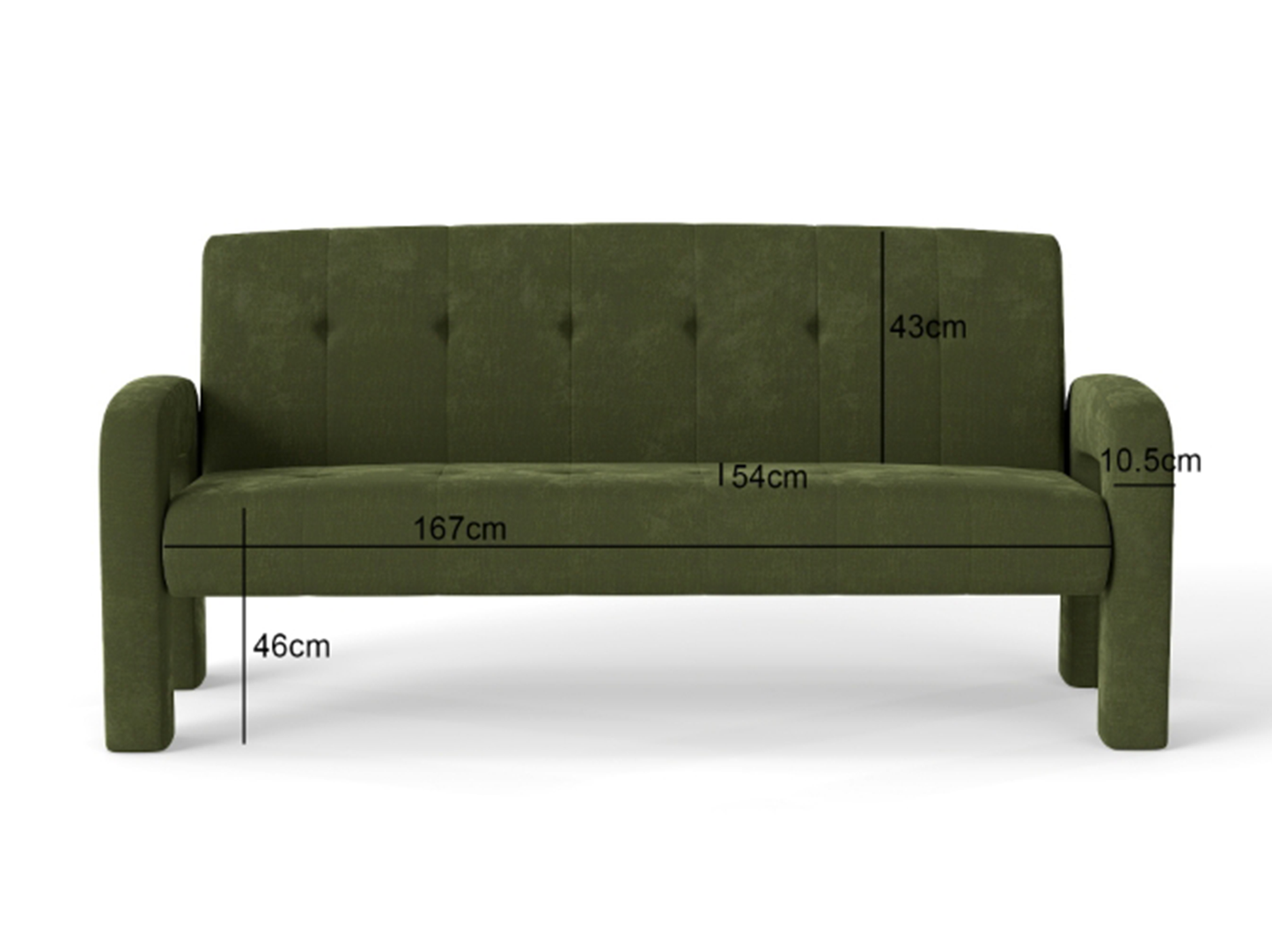 Hunter Green 3 Piece Sofa Set