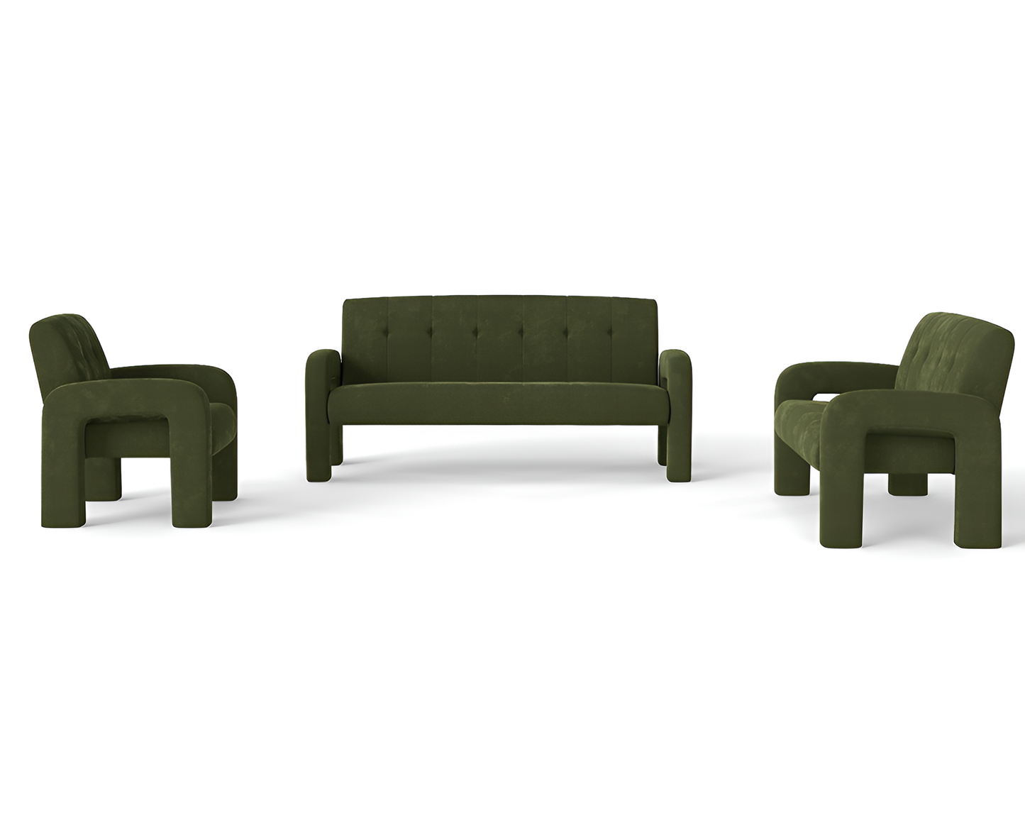 Hunter Green 3 Piece Sofa Set
