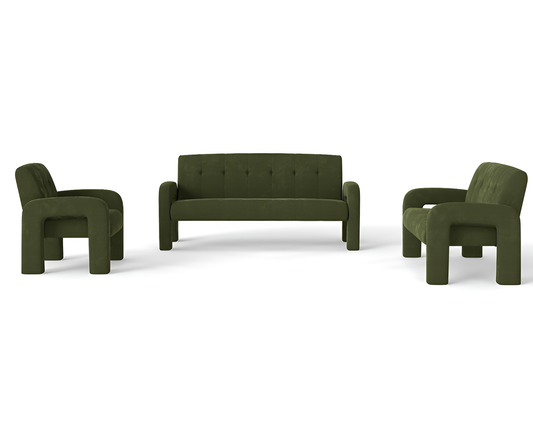 Hunter Green 3 Piece Sofa Set