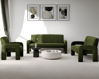 Hunter Green 3 Piece Sofa Set