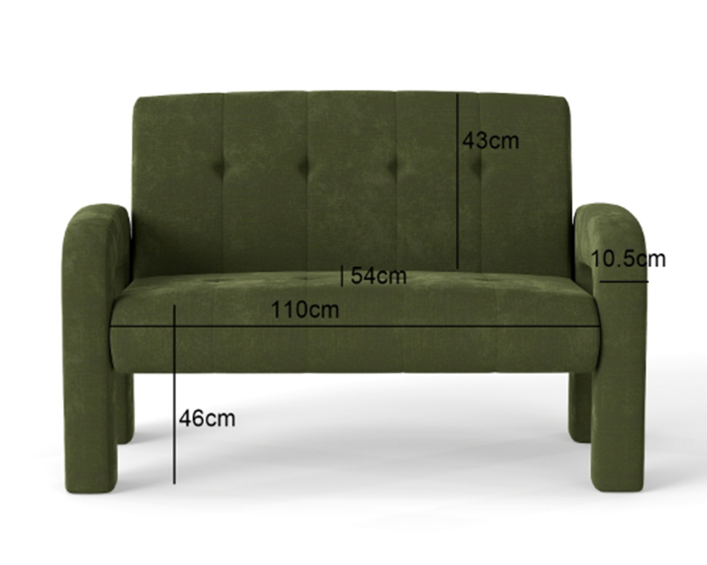 Milan Hunter Green 2 Seater Sofa