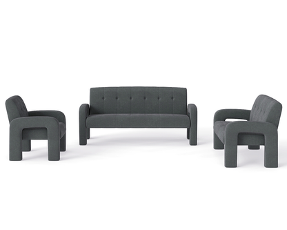 Assembled Milan Charcoal sofa set
