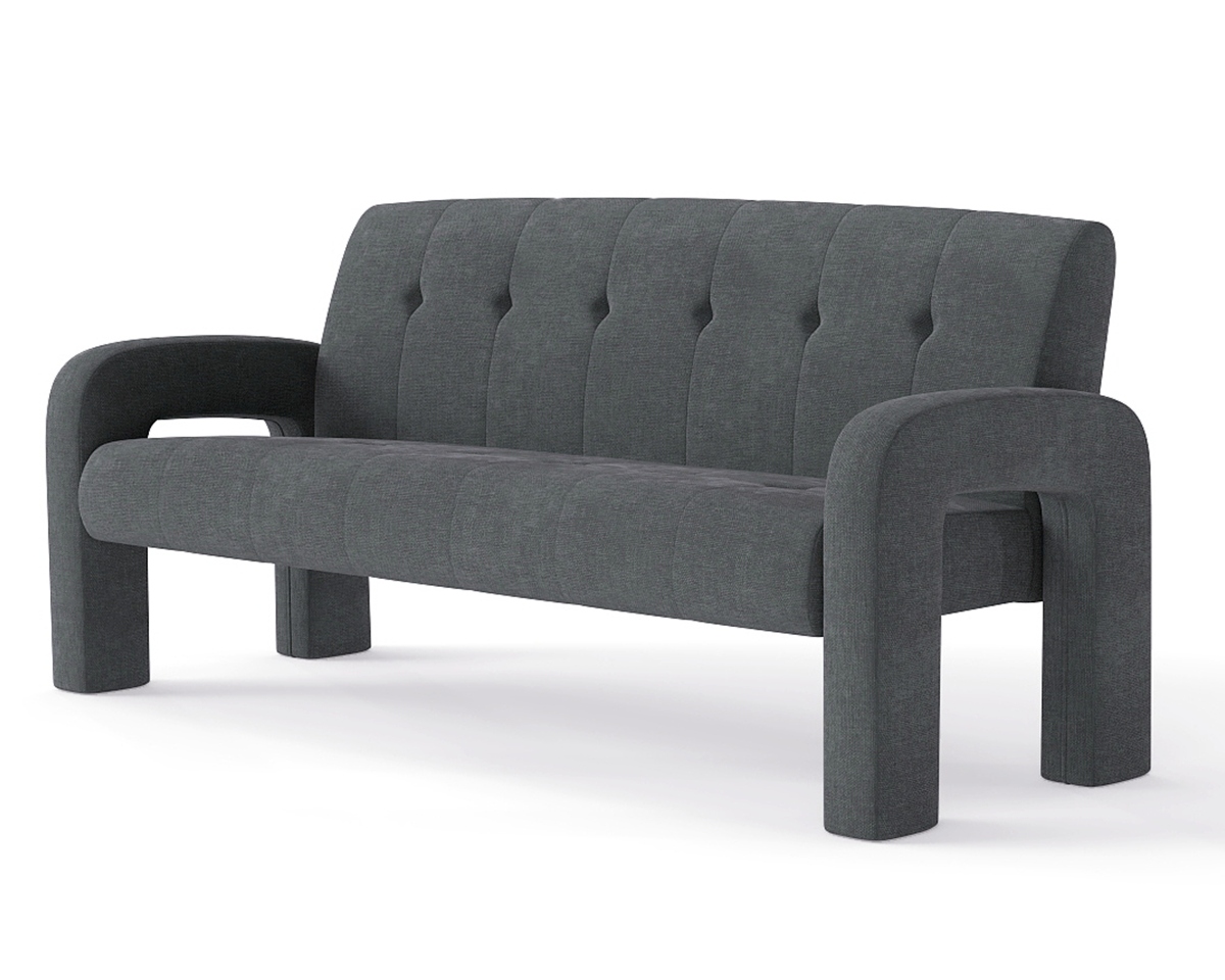 Side view of Milan Charcoal sofa set