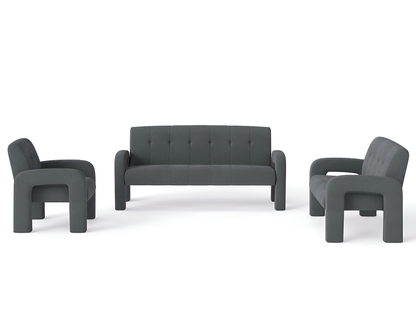 Modern 3 Seater Sofa Milan Charcoal