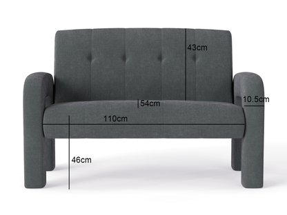 3 Piece Milan Charcoal Sofa Set