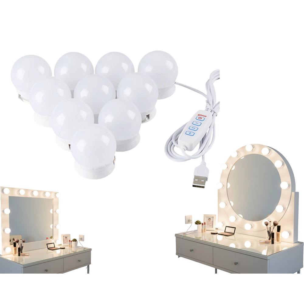 LED Vanity Mirror Lights with 10 Bulbs 3 Color Modes